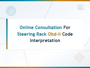 Online Consultation for Steering Rack Obd-Ii Code Interpretation